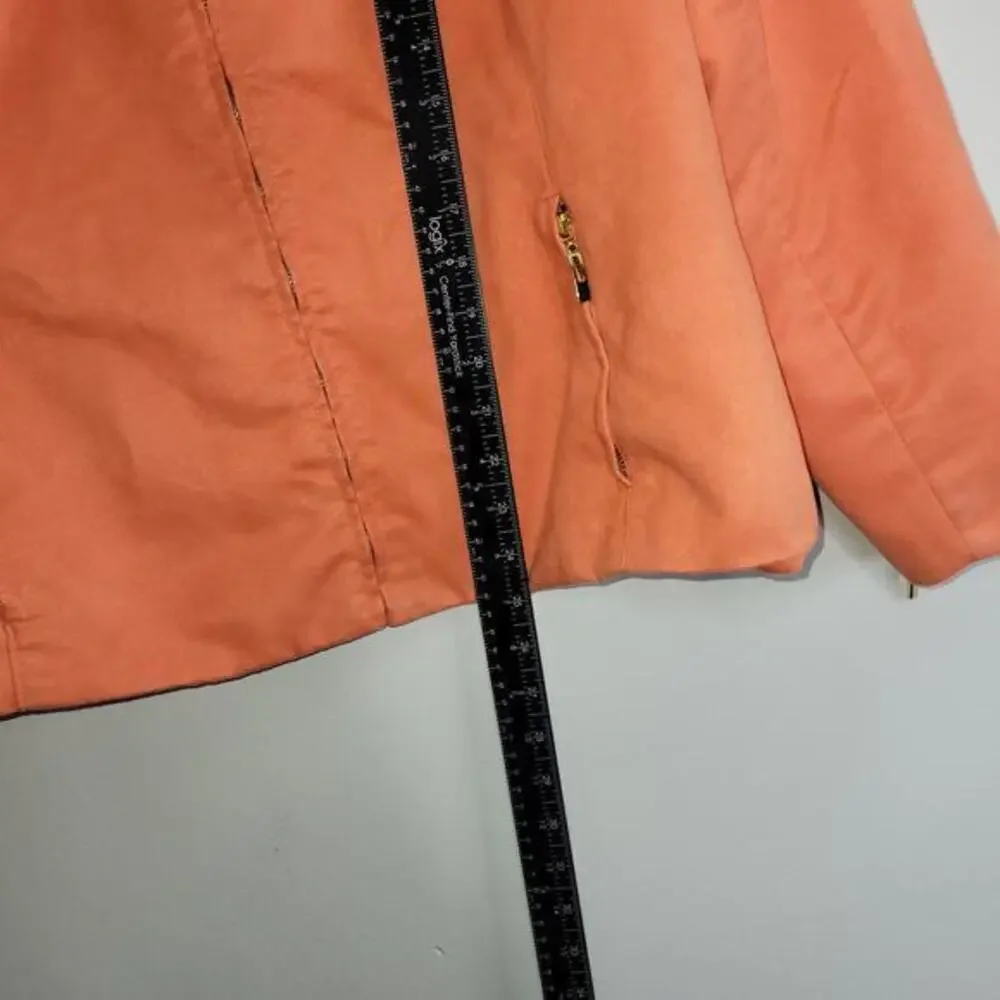Evan-Picone Jacket Size Large Peach Long‎ Sleeve Pockets Faux Suede Zip Up